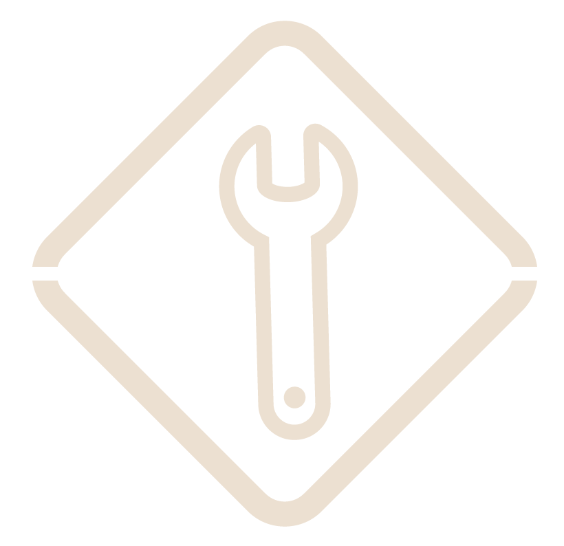 wrench icon in a diamond shape representing tools maintenance and repair nine different uses