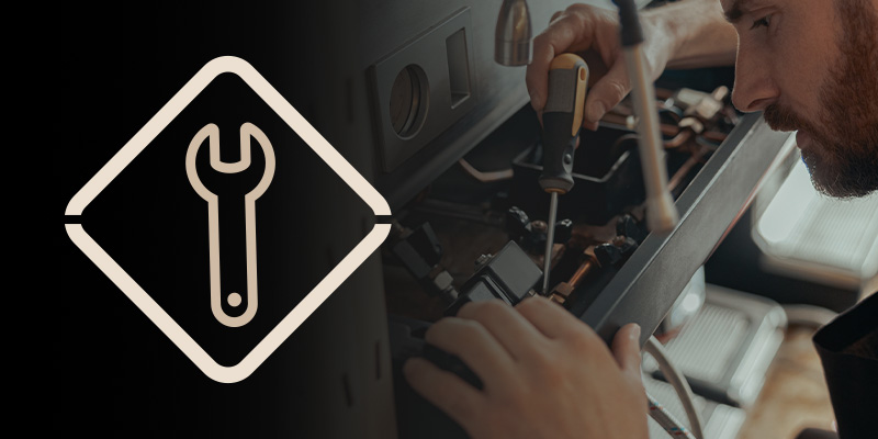 logo of Cornish Espresso Tech featuring a coffee bean and gear design representing quality espresso technology 2 innovations in coffee